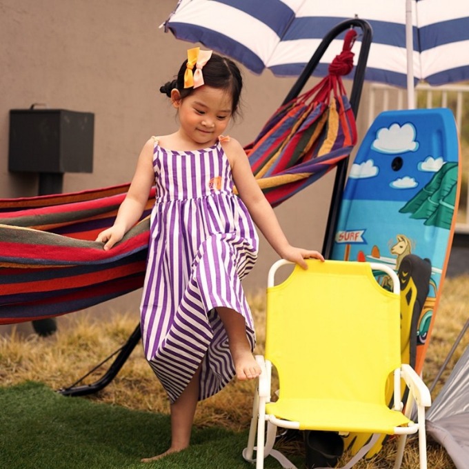 캐리마켓 -  Tassel stripe dress (purple)