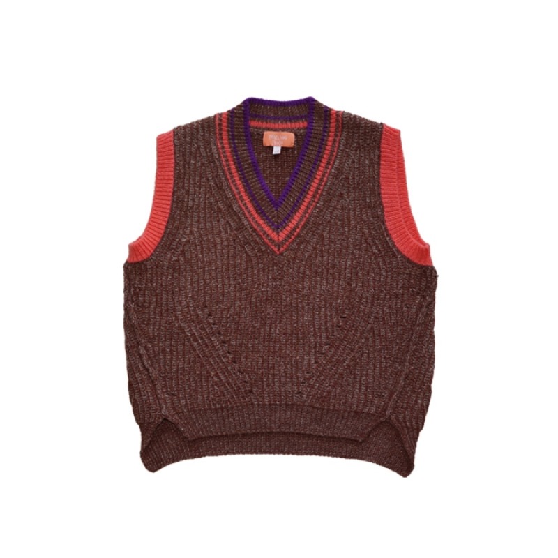 캐리마켓 -  Vintage Knit Vest (Brown)