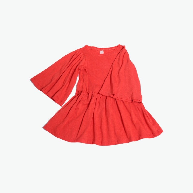 캐리마켓 -  [티아치바니키즈] Flounce sleeve dress (Red) 10Y-14Y