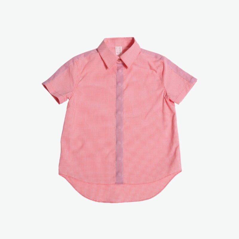 캐리마켓 -  [티아치바니키즈] Multi snap classic short sleeve shirt (Pink) 10Y-14Y