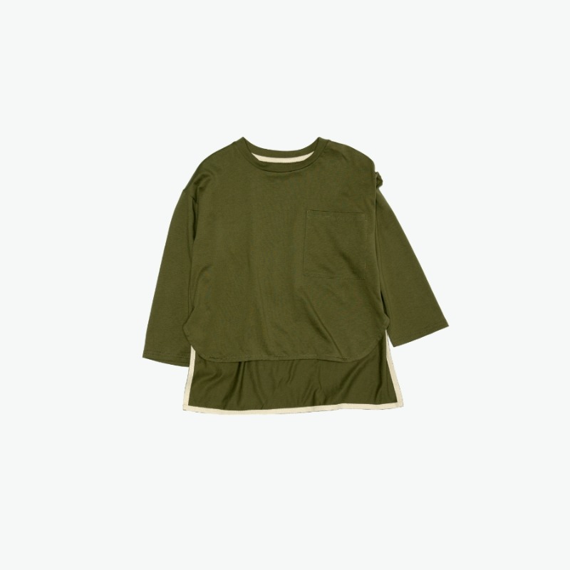 캐리마켓 -  [밀크앤비스킷] Moss green long sleeve top [SS20132TP]