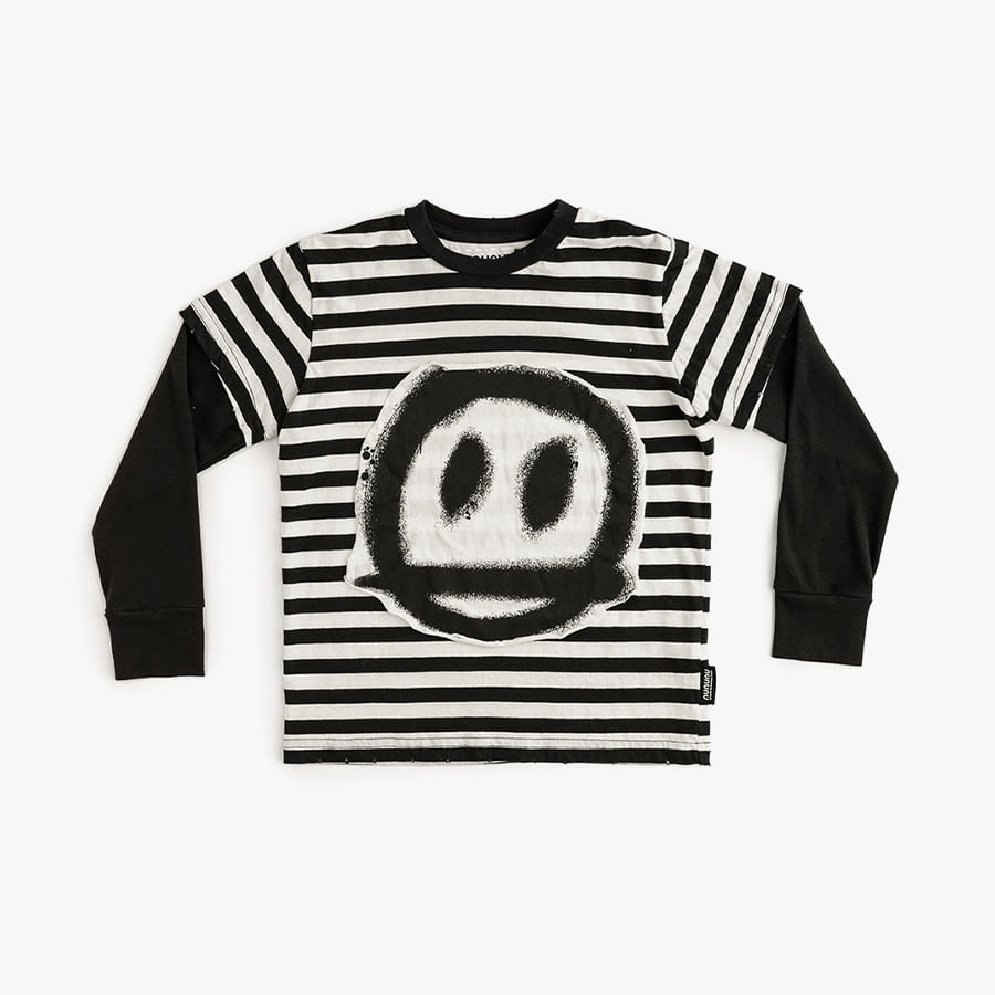 캐리마켓 -  [누누누] Sprayed smile striped t-shirt (kids) NU03K22004