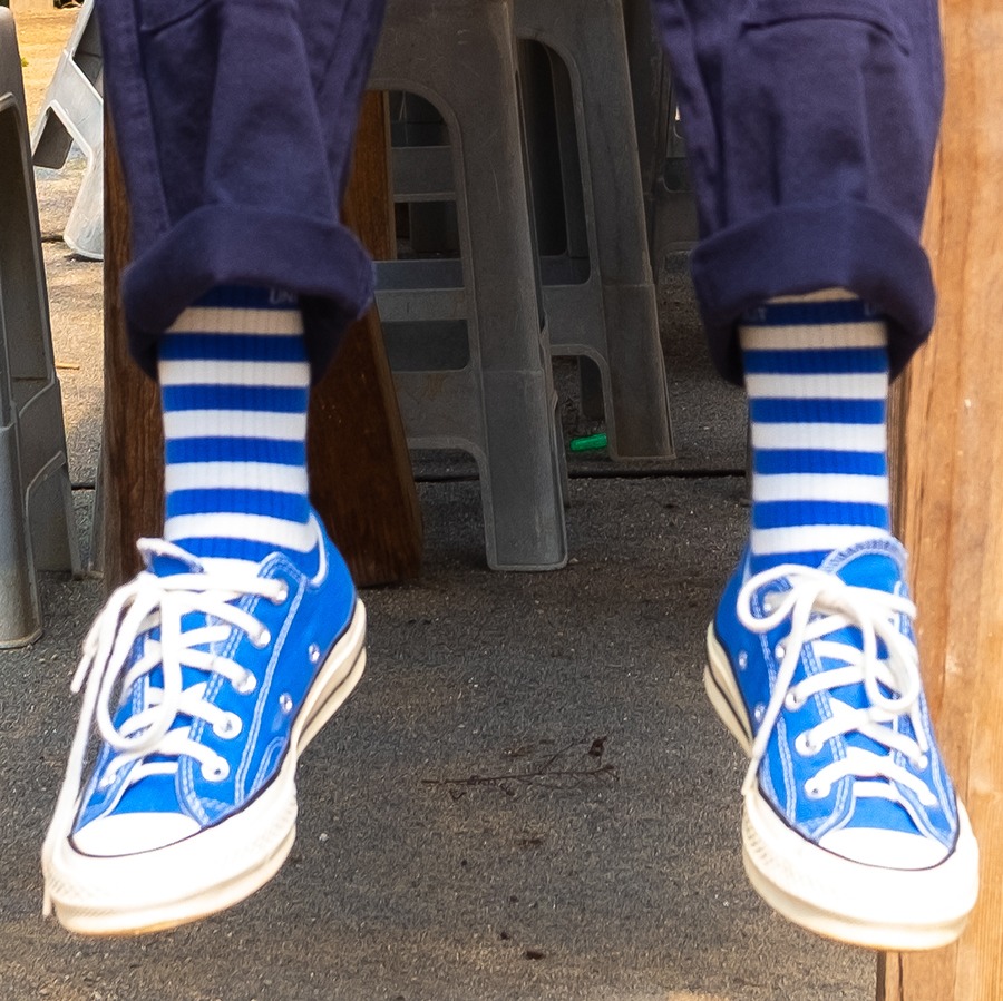 캐리마켓 -  [유니온스카웃] Stripes Socks - Blue