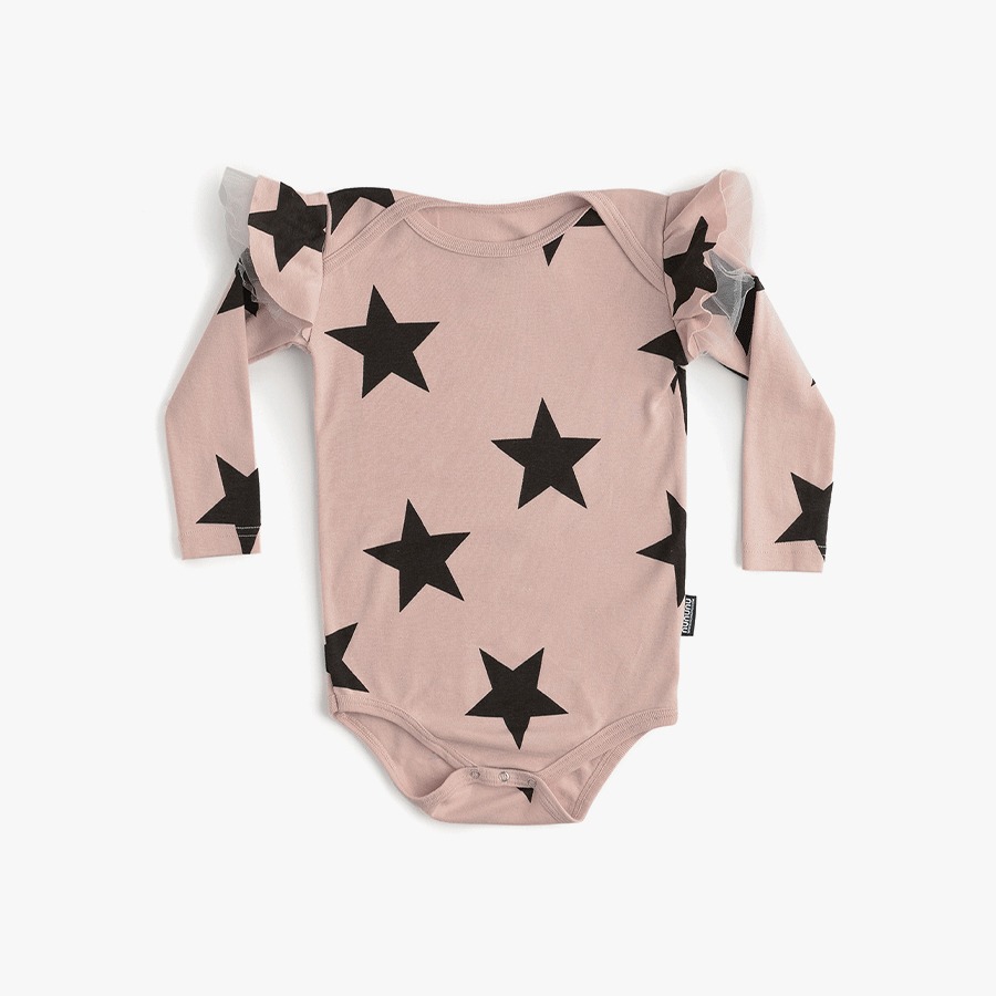 캐리마켓 -  [누누누] Ruffled sleeve star onesie (new born) NU03B06004