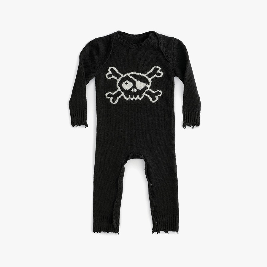 캐리마켓 -  [누누누] Skull knit overall (new born) NU03B06007