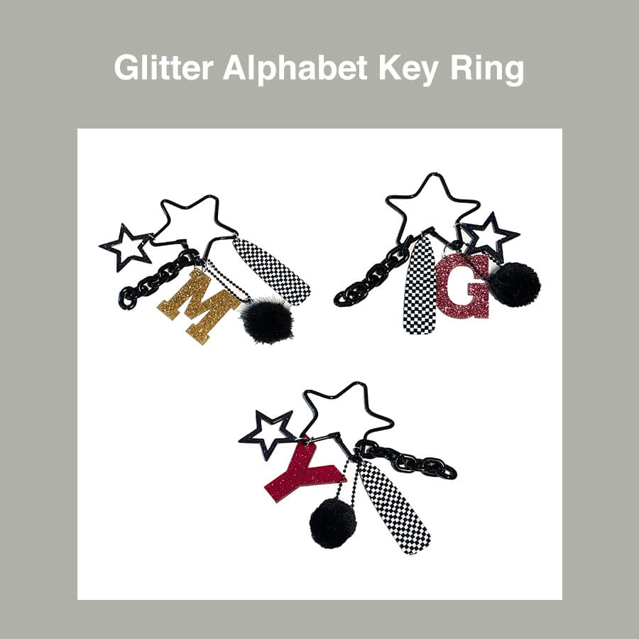 캐리마켓 -  [Penny and Koko] Glitter Alphabet Key Ring