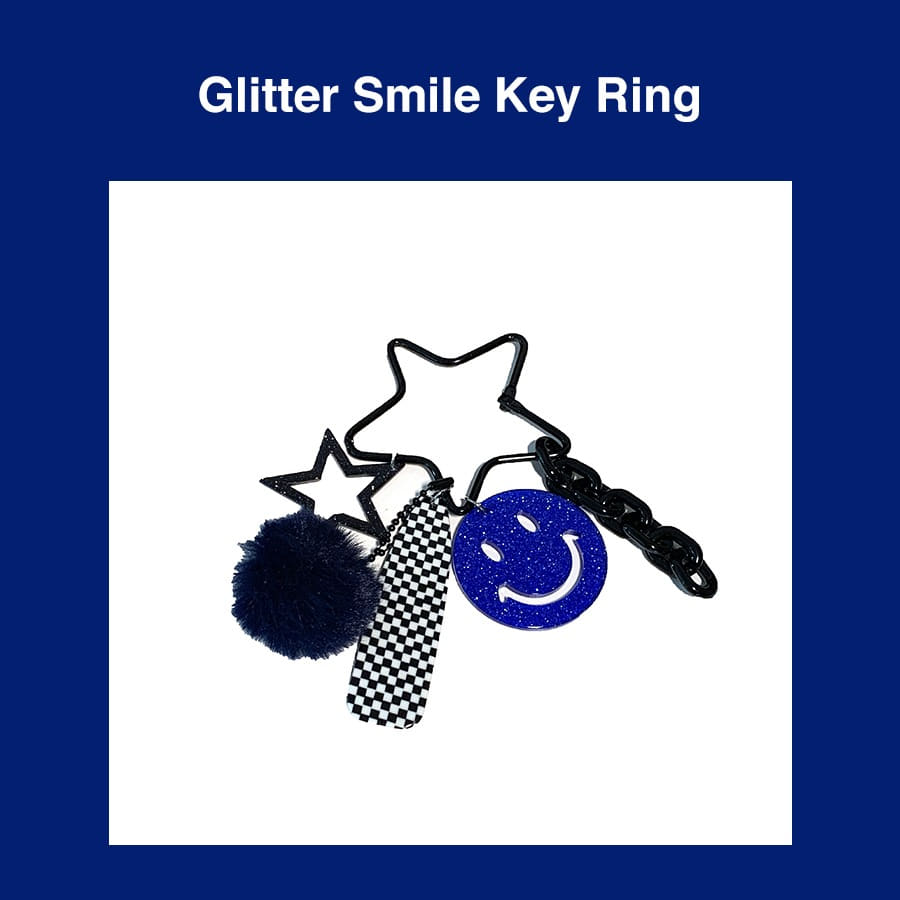 캐리마켓 -  [Penny and Koko] Glitter Smile Key Ring (Blue)