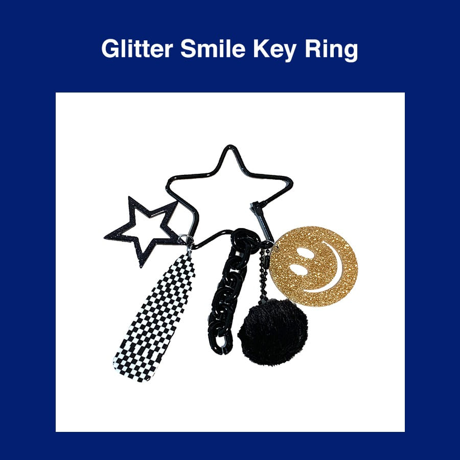 캐리마켓 -  [Penny and Koko] Glitter Smile Key Ring (Gold)