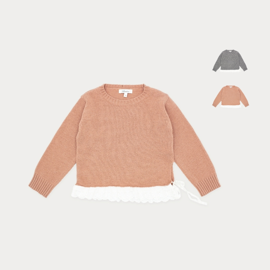 캐리마켓 -  [클로딘] Tiamo lace knit sweater 4Y-8Y