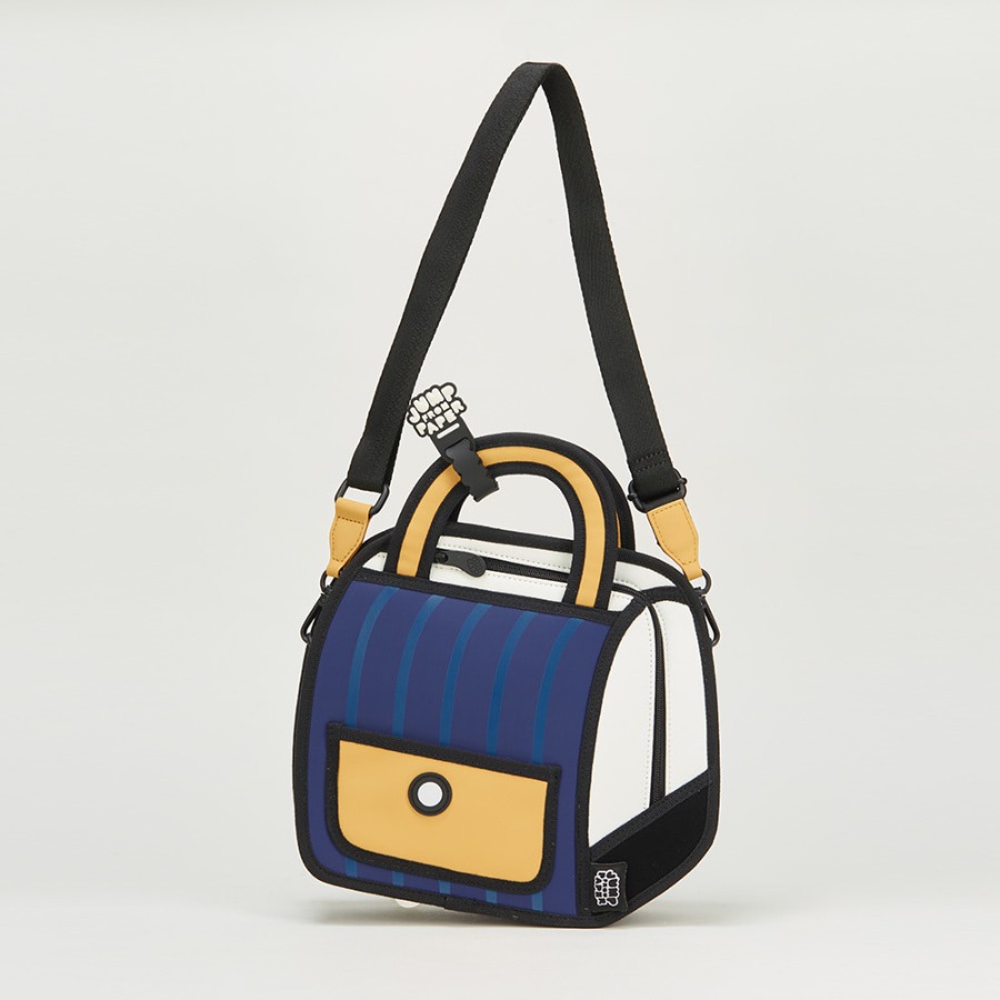 캐리마켓 -  [점프프롬페이퍼] Outer Stripe Handbag_Blue