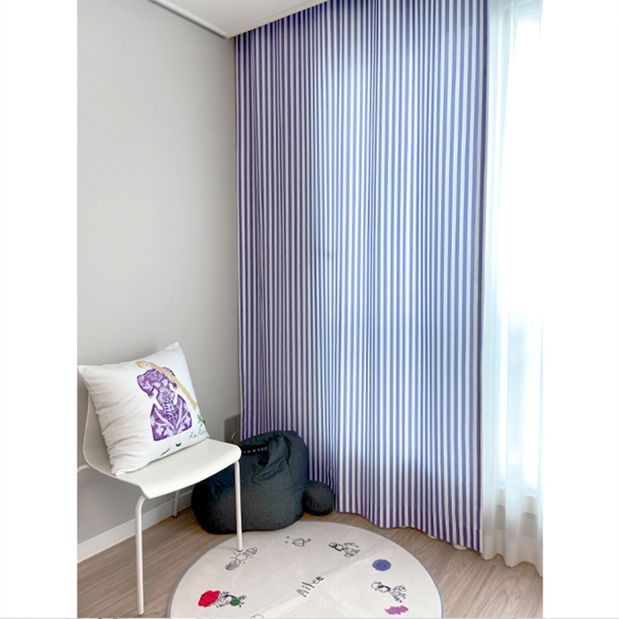 캐리마켓 -  [드로잉에이미] Stripe small violet curtain