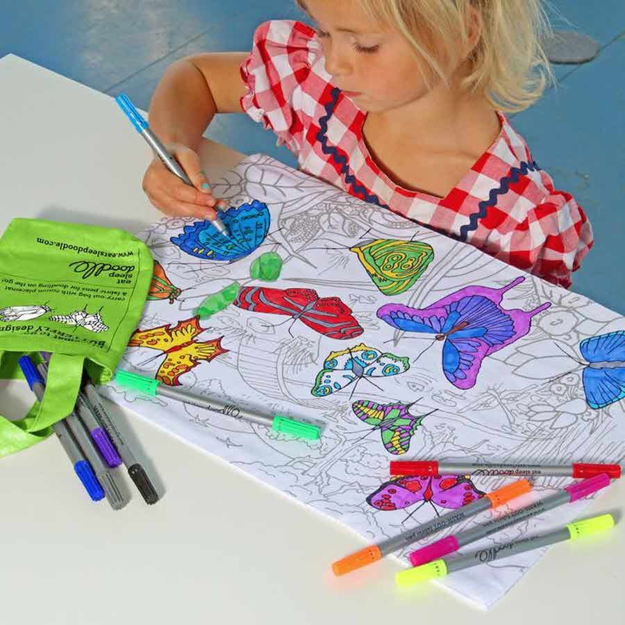 캐리마켓 -  [잇슬립두들] butterfly placemat to go - colour in &amp; learn