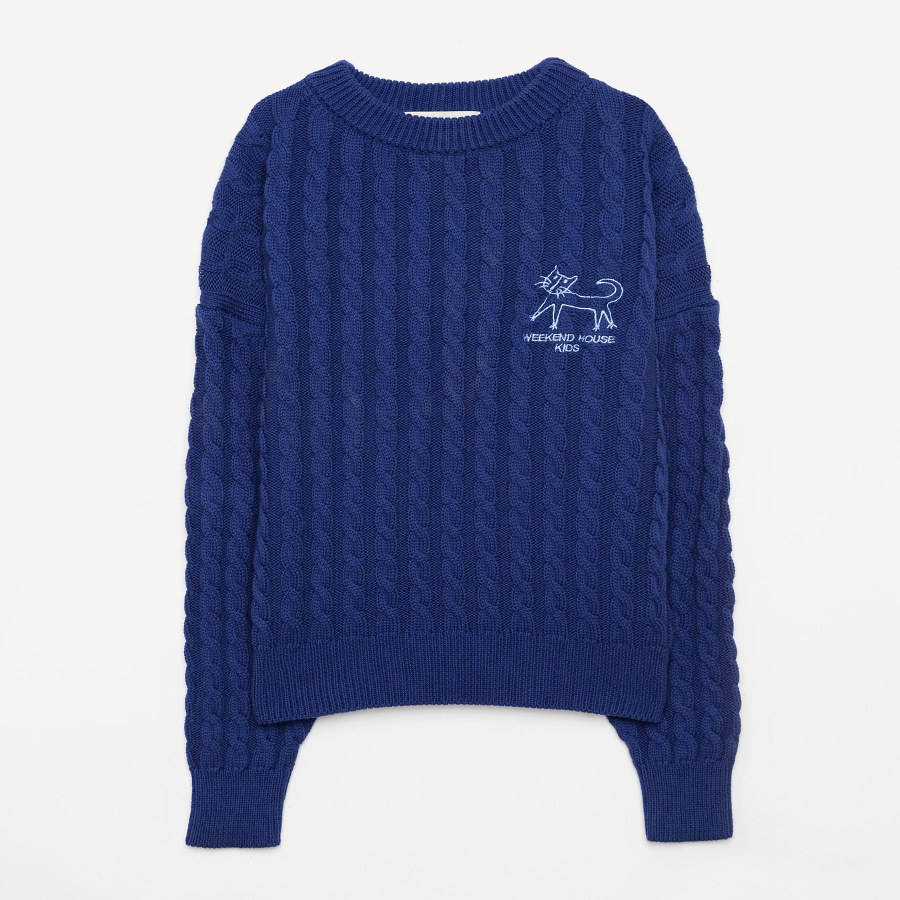 캐리마켓 -  [위켄드하우스키즈] Blue cable knit sweater