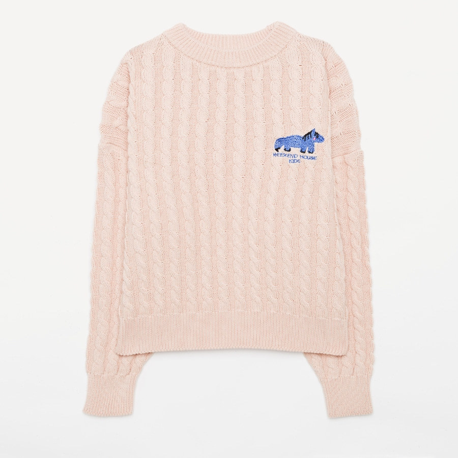 캐리마켓 -  [위켄드하우스키즈] Pink cable knit sweater