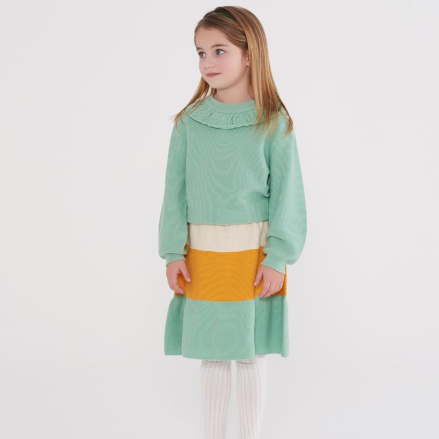 캐리마켓 -  [스킨세컨드] SKIN2ND Color Block Skirt Pastel Green