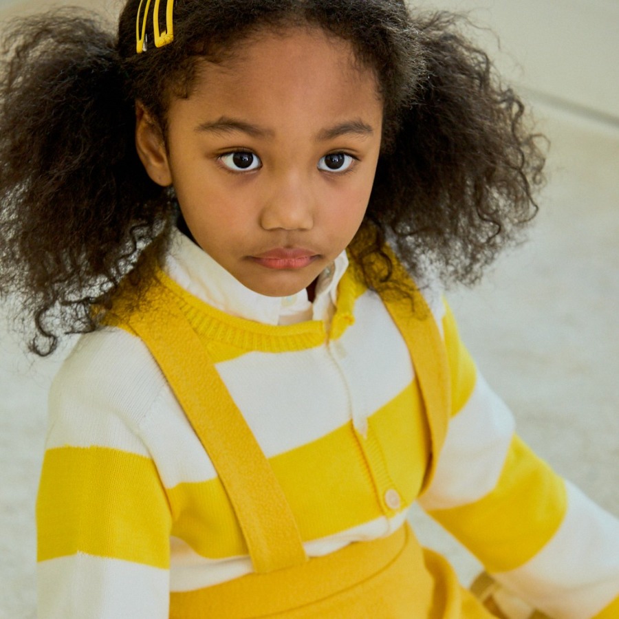 캐리마켓 -  [스킨세컨드] SKIN2ND Wholegarment Stripe Cardigan Yellow (옐로우 가디건)