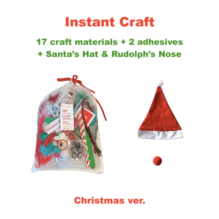캐리마켓 -  [Instant Writing] 크리스마스 크래프트 (17가지 만들기 재료 + 2가지 접착제 + 산타모자 &amp; 루돌프코), 인스턴트 크래프트, 인스턴트 라이팅