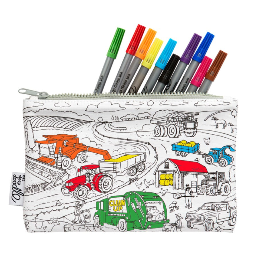 캐리마켓 -  [잇슬립두들] working wheels pencil case - colour in &amp; learn