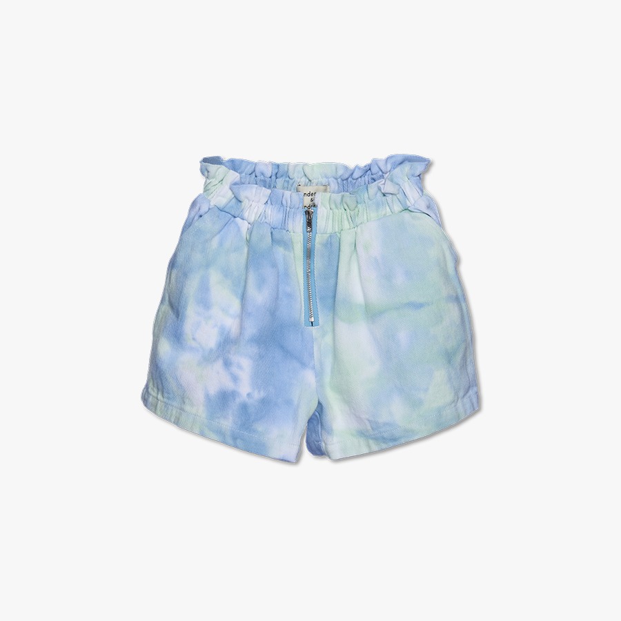 캐리마켓 -  [원더앤원더] Cinch Waist Shorts seablue tie dye