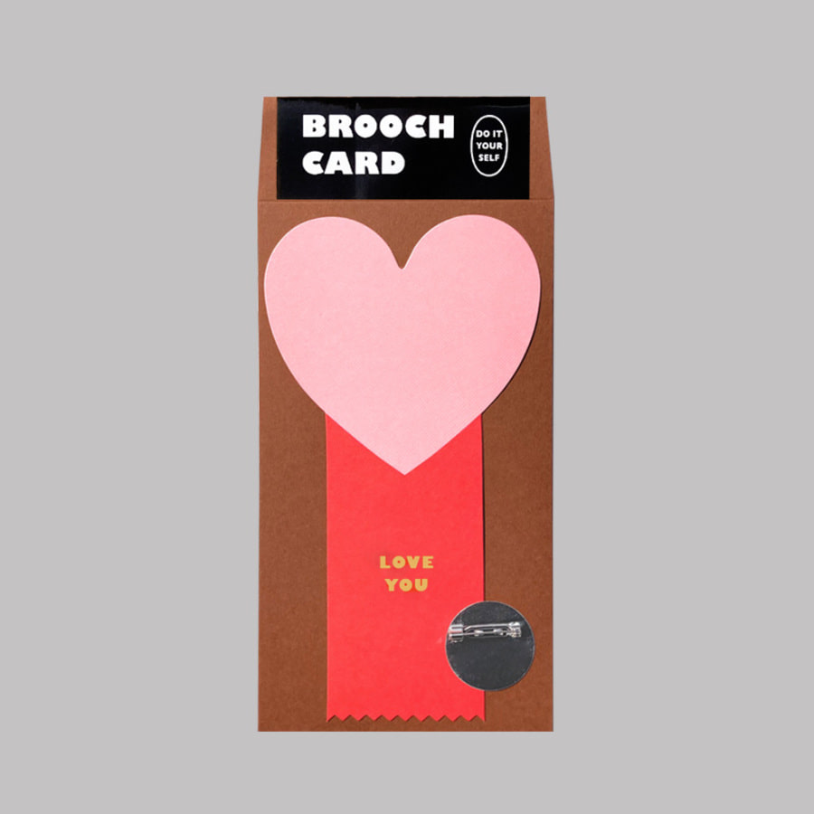 캐리마켓 -  [하우키즈풀] BROOCH CARD - LOVE (PINK)