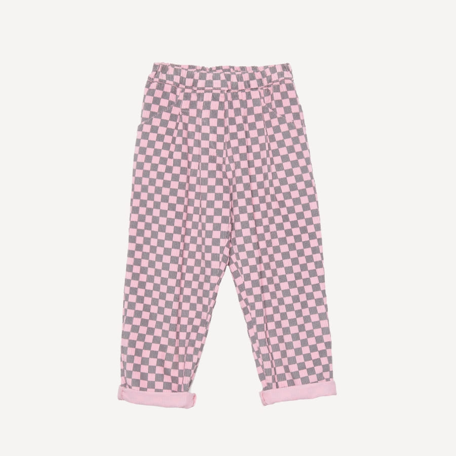 캐리마켓 -  [위켄드하우스키즈] Check corduroy pants_(pink)