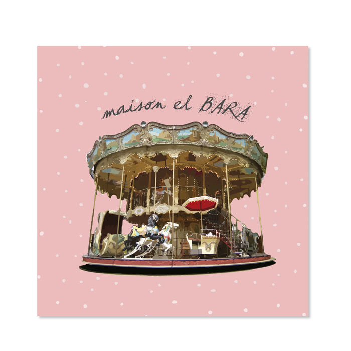 캐리마켓 -  [드로잉에이미] Merry go round pink artwork