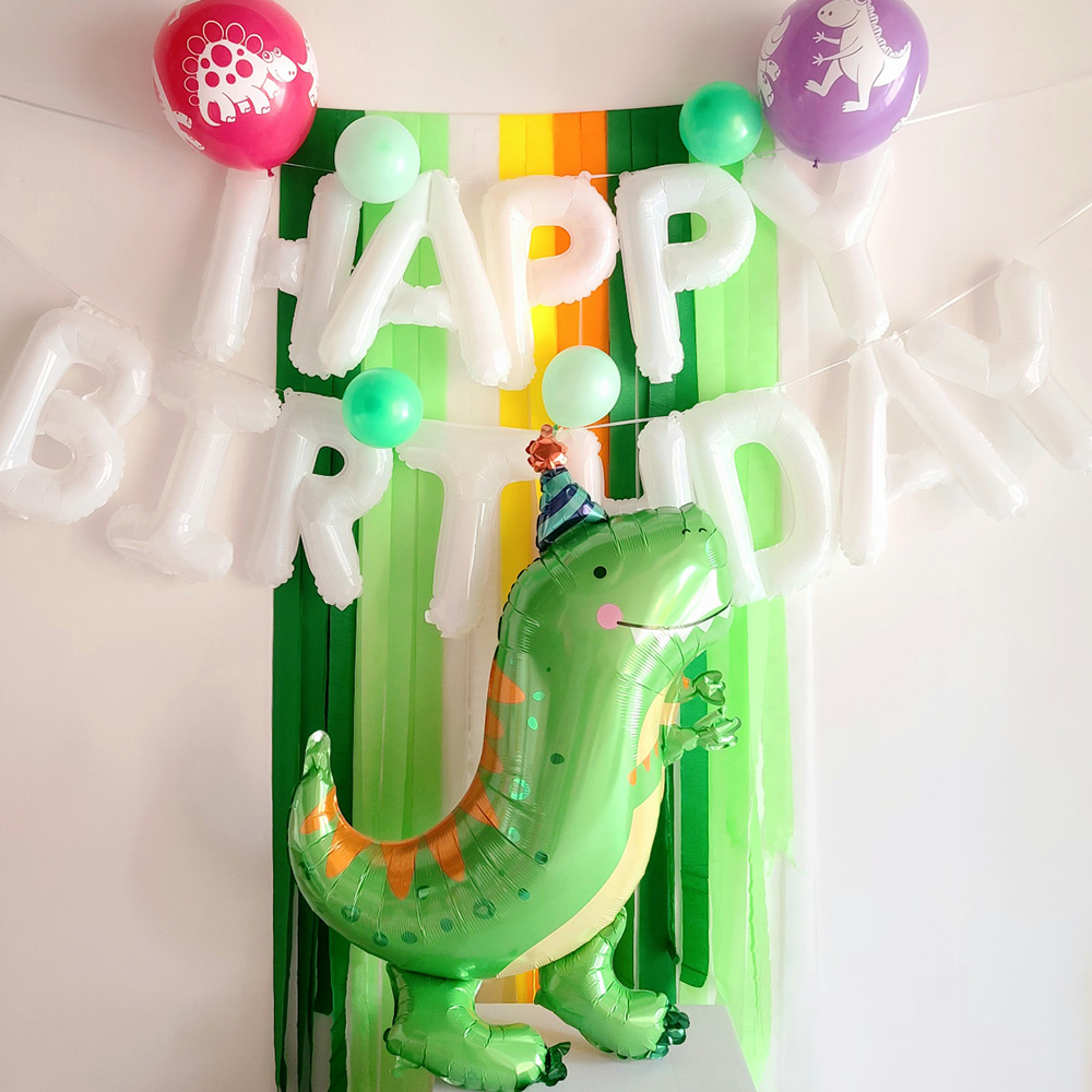 캐리마켓 -  [써드나인] 공룡 생일풍선 파티 스트리머 세트
