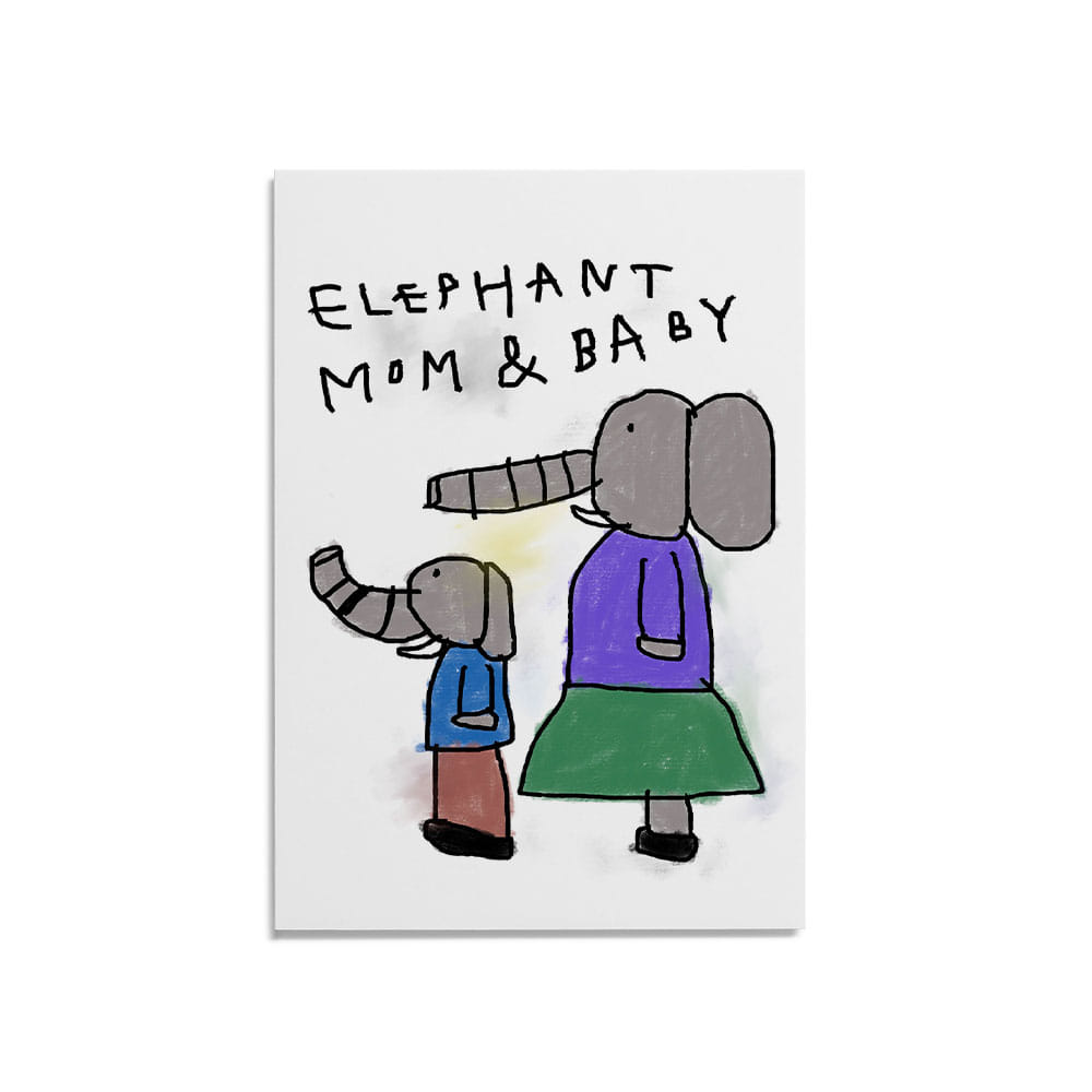 캐리마켓 -  [드로잉페이퍼] 엽서 - 코끼리엄마아들