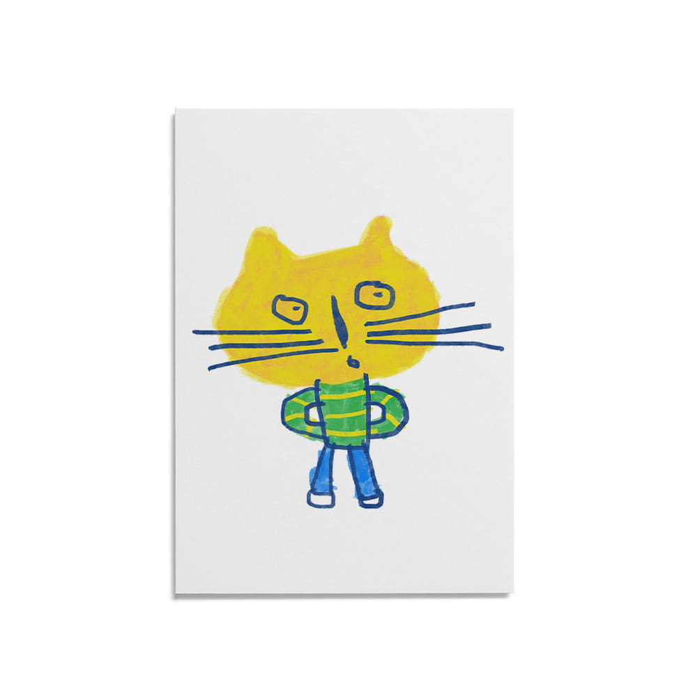 캐리마켓 -  [드로잉페이퍼] 엽서 - 노란고양이