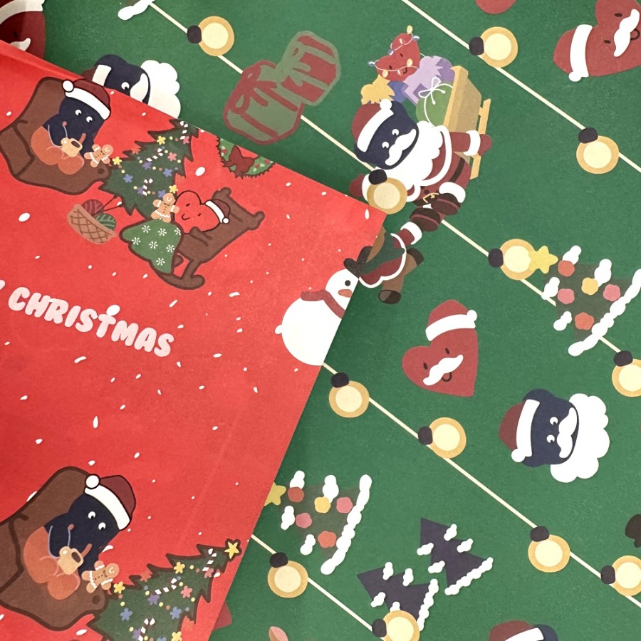 캐리마켓 -  [어라운드테이블] Christmas wrapping paper (2절,양면)