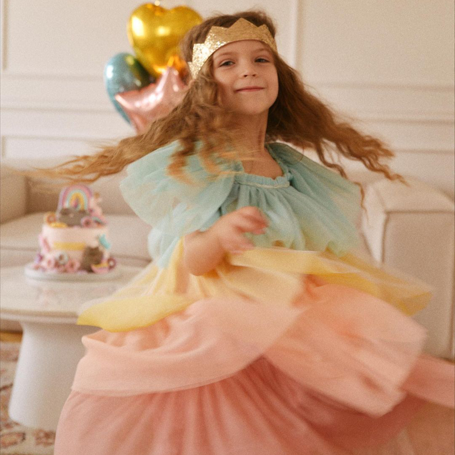 캐리마켓 -  [Meri Meri] 파스텔 레인보우 러플 코스튬 생일 파티 드레스