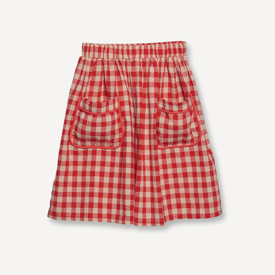 캐리마켓 -  [원더앤원더] Gathered Skirt red check