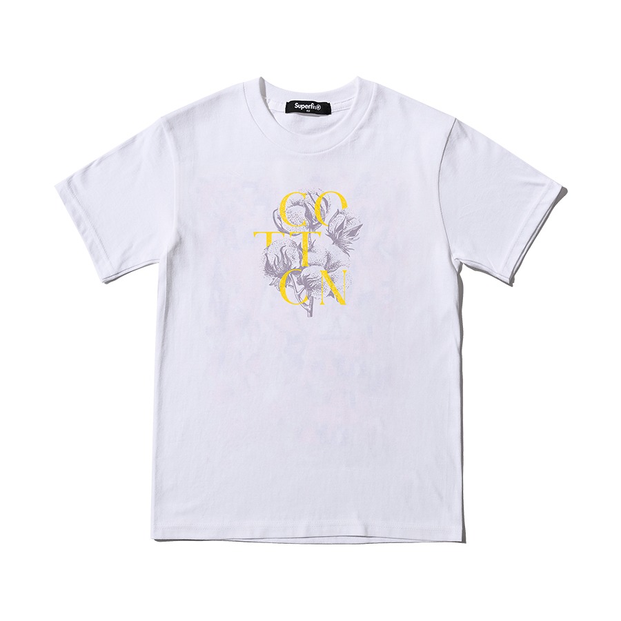 캐리마켓 -  [슈퍼핀] COTTON PLANT 옐로우 크루넥 반팔 티셔츠