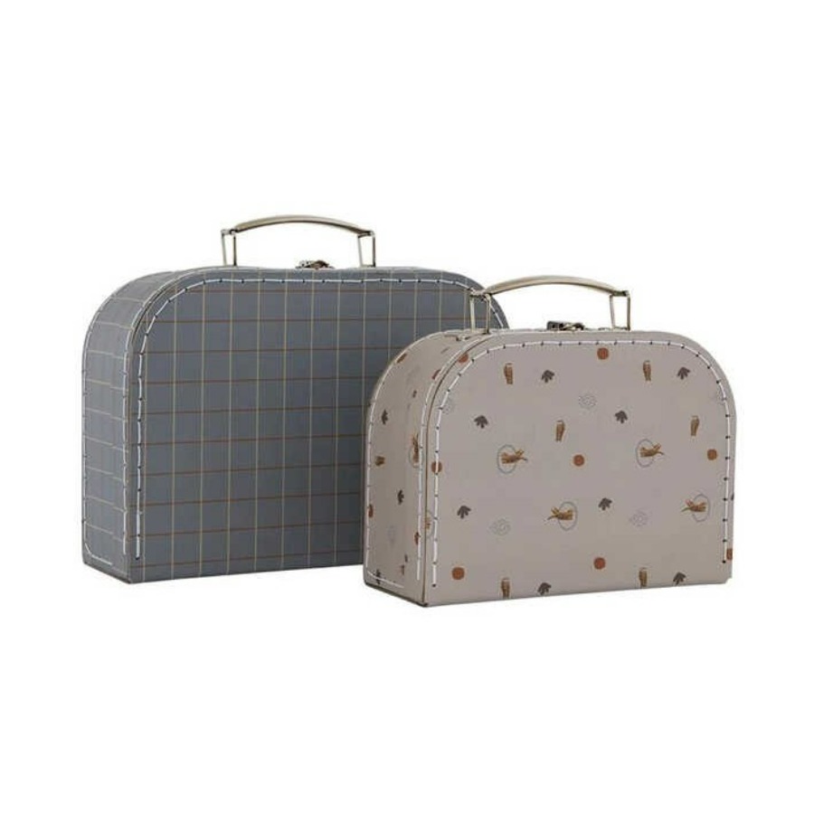 캐리마켓 -  [오이오이] Mini Suitcase Tiger and Grid (blue clay)