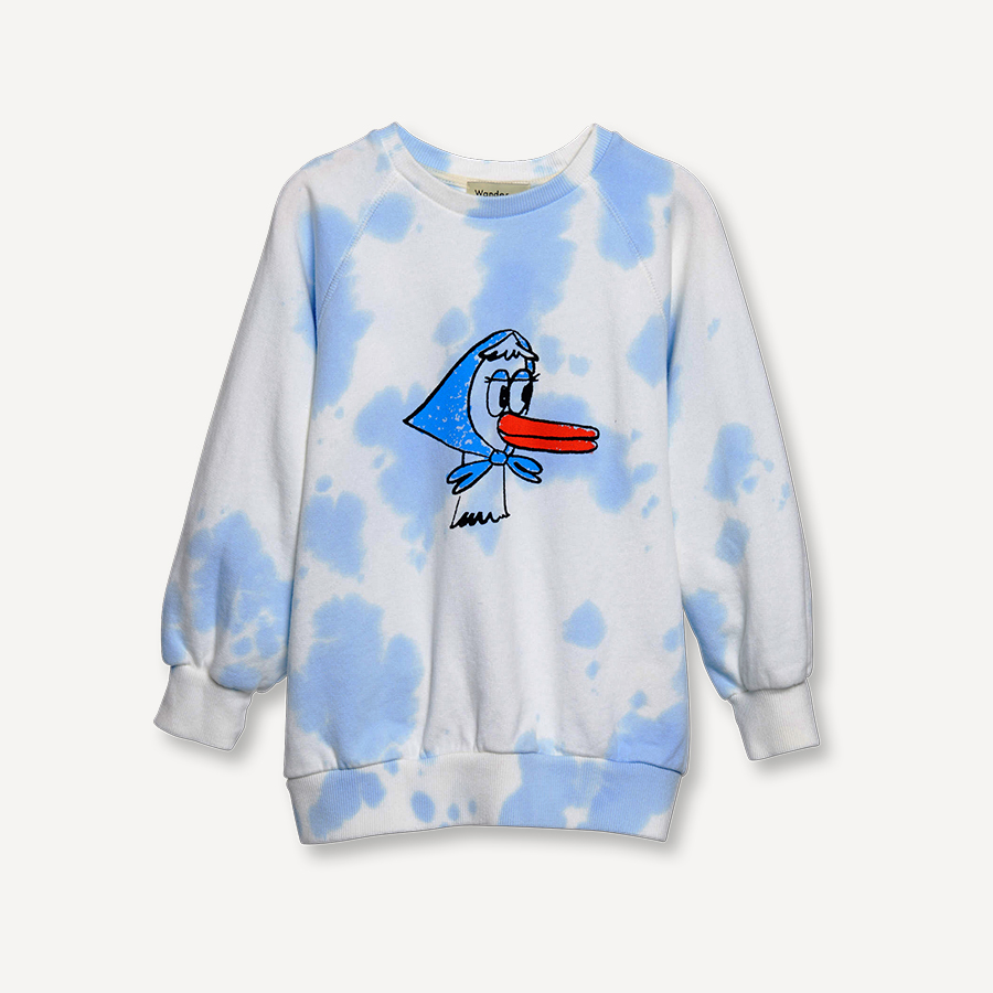 캐리마켓 -  [원더앤원더] Granny Duck Sweatshirt sky blue tie dye