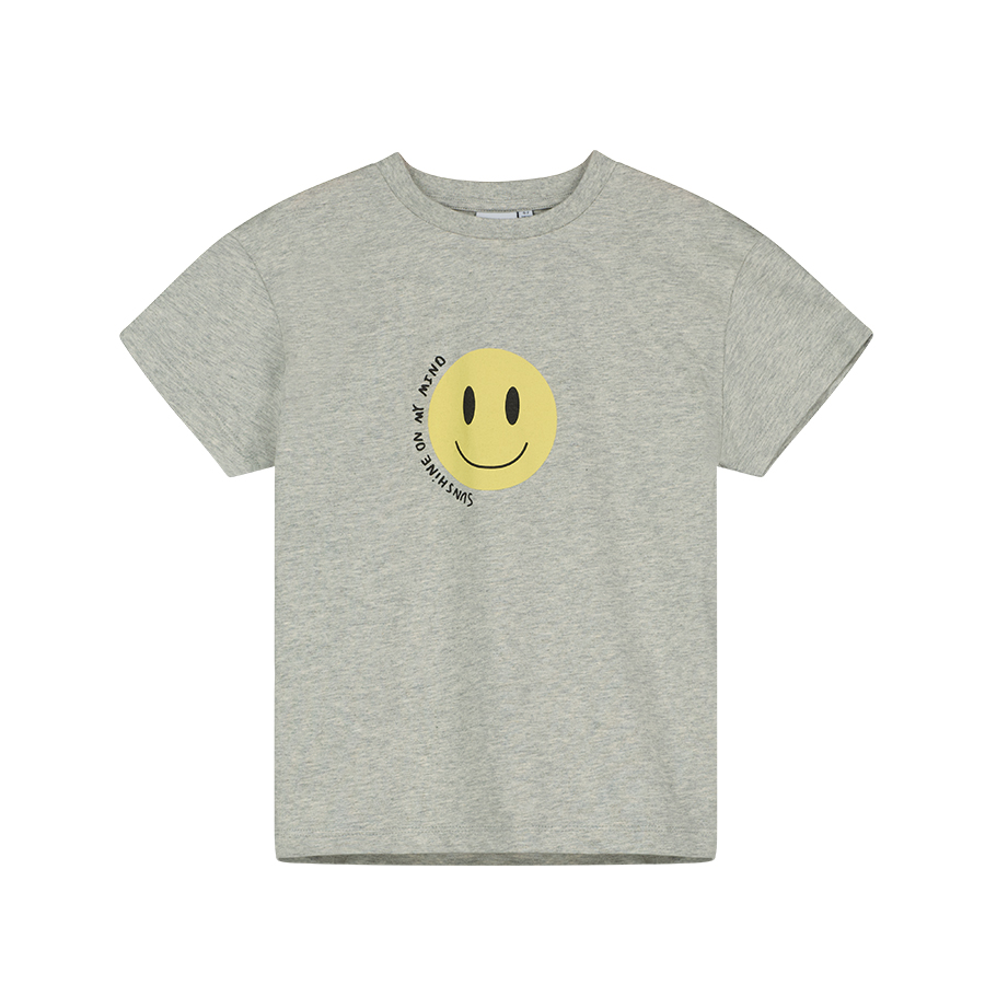 캐리마켓 -  [보러브스] Grey Melange Smile T-shirt