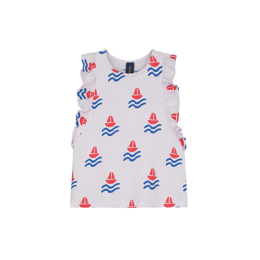캐리마켓 -  [본못] T-shirt sleeve frilles boats Mallow
