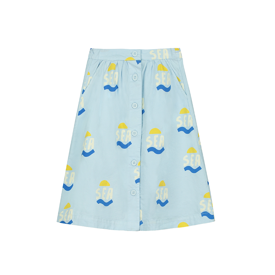 캐리마켓 -  [본못] Long skirt allover sea Light blue