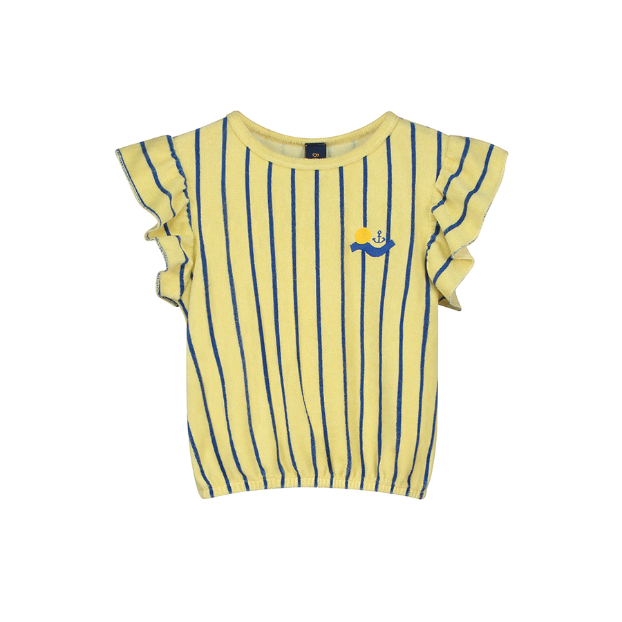 캐리마켓 -  [본못] Terry t-shirt frill stripes Mellow yellow