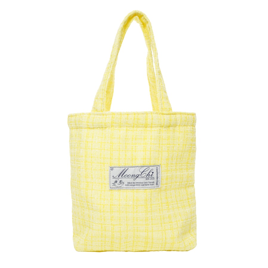 캐리마켓 -  [Cool Smile Club] Moongchi Tweed Tote (Yellow)