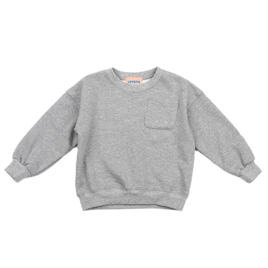 캐리마켓 -  [러브에뜨] Melange gray LOVETTE pocket sweatshirt