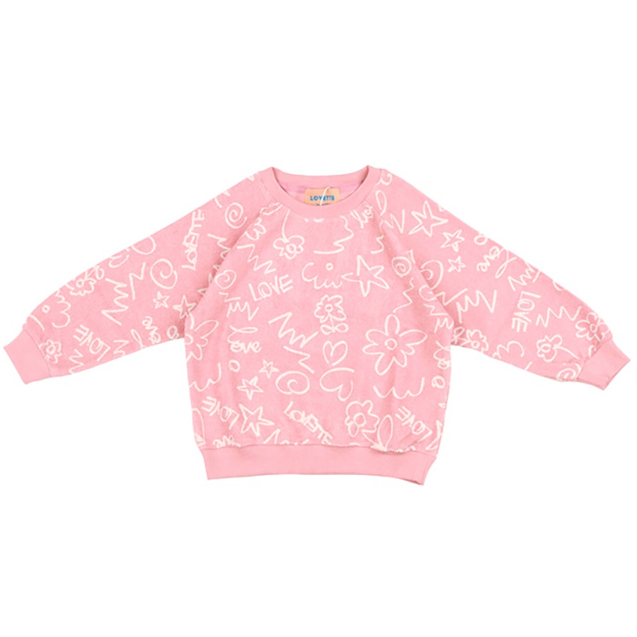 캐리마켓 -  [러브에뜨] Pink LOVETTE drawing terry sweatshirt