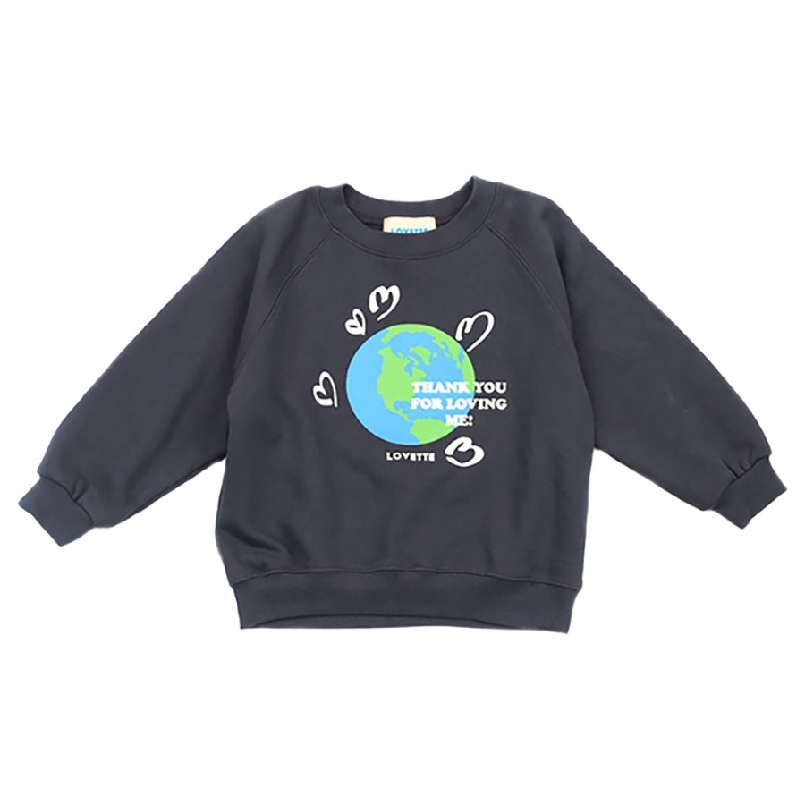 캐리마켓 -  [러브에뜨] Charcoal gray earth sweatshirt