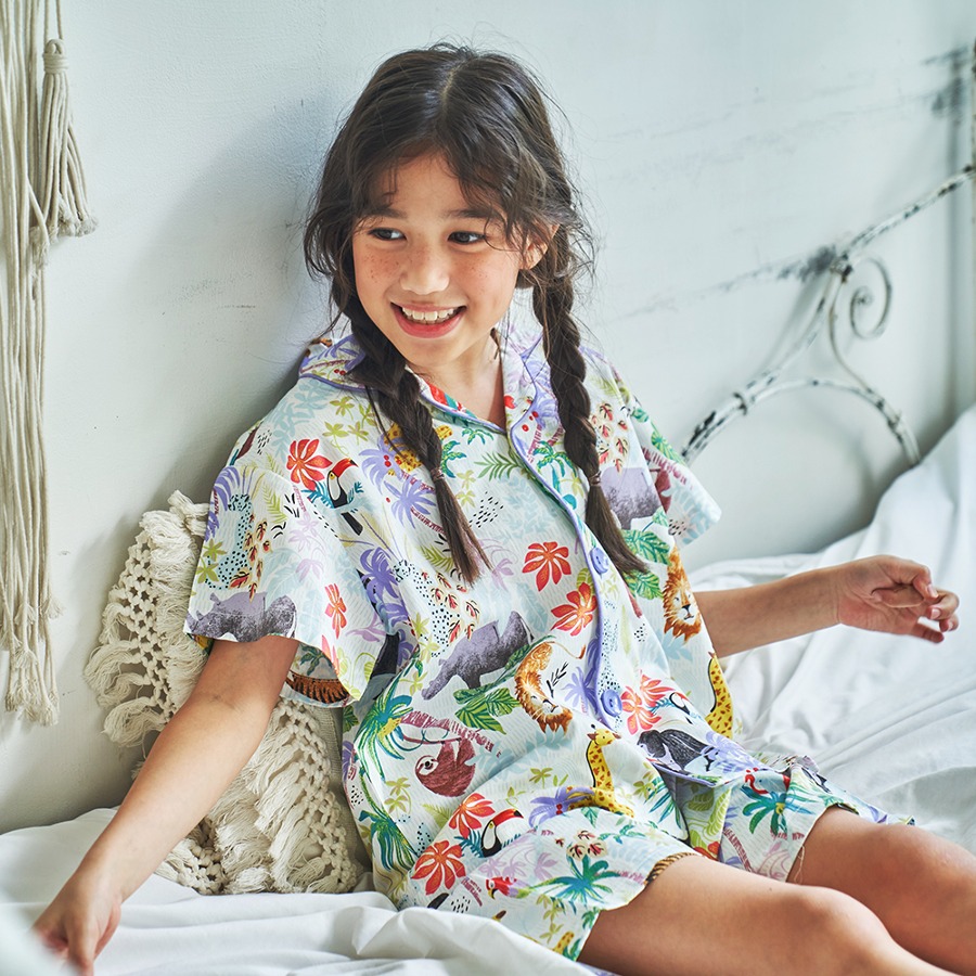 캐리마켓 -  [이루시다] 모달 애니멀랜드 반팔 상하세트 아동 잠옷