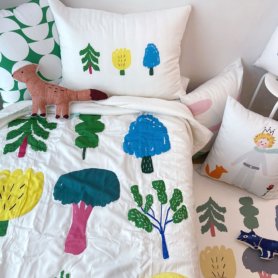 캐리마켓 -  [드로잉에이미] Little Forest summer bed comforter set