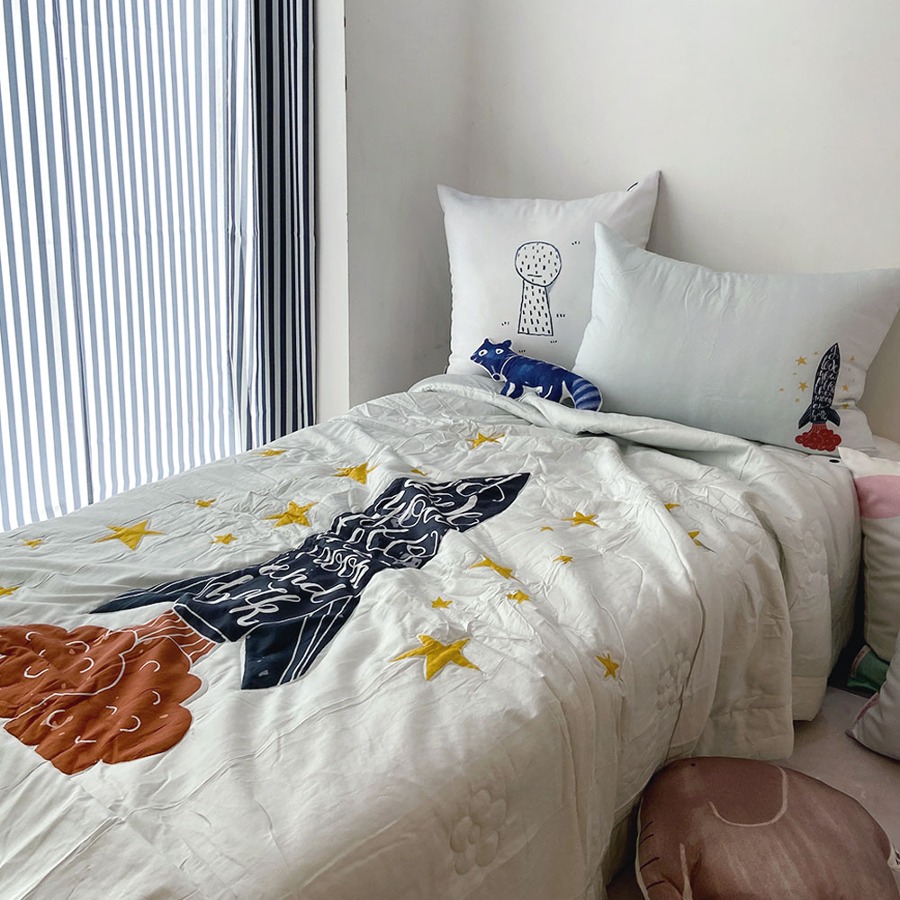 캐리마켓 -  [드로잉에이미] Rocket B summer bed comforter set