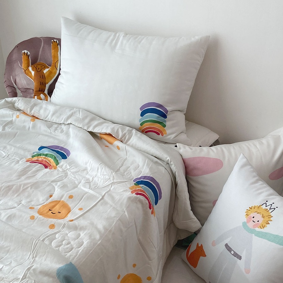 캐리마켓 -  [드로잉에이미] Little Rainbow summer bed comforter set