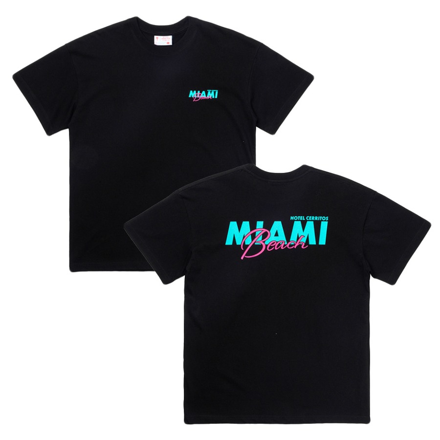 캐리마켓 -  [호텔세리토스] (성인) Miami Beach T-Shirt [Black]