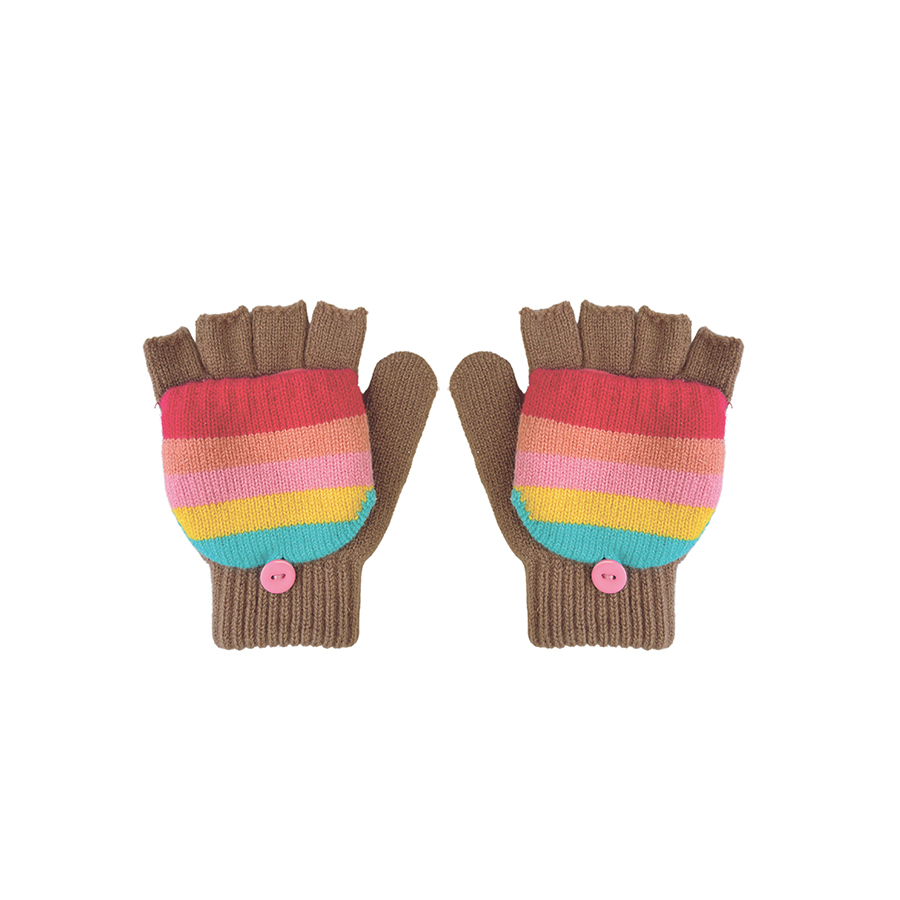 캐리마켓 -  [락카훌라키즈] Rainbow Stripe Knitted Gloves (3~6Y)