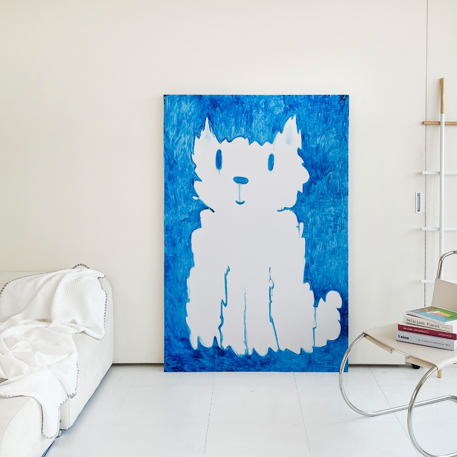 캐리마켓 -  [a.o.b] Sky dog , cloud cat blue artwork